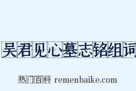 吴君见心墓志铭组词是什么意思的图片